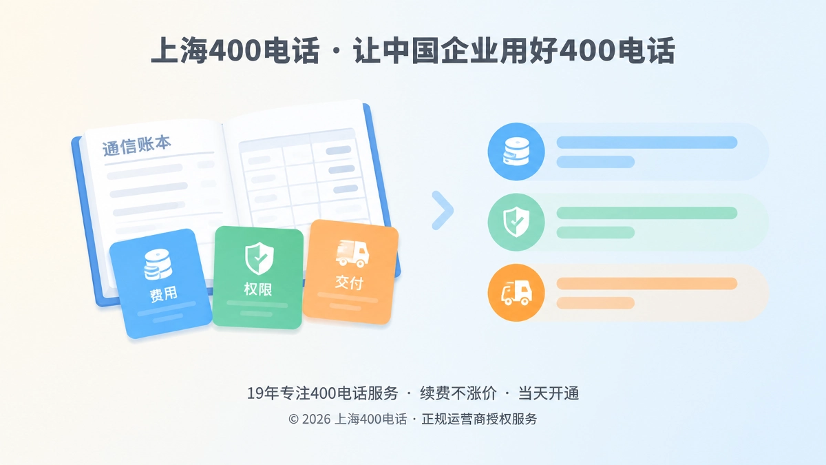 上海企业400电话套餐费用核验账本扁平插画